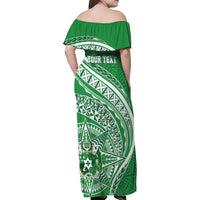 Tonga Liahona High School Personalized Family Matching Off Shoulder Maxi Dress and Hawaiian Shirt Ngatu Tokelaufeletoa Motifs LT7 - Polynesian Pride