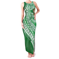 Tonga Liahona High School Personalized Family Matching Tank Maxi Dress and Hawaiian Shirt Ngatu Tokelaufeletoa Motifs LT7 Mom's Dress Green - Polynesian Pride