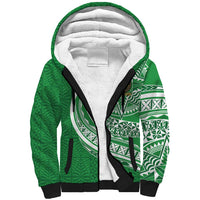 Tonga Liahona High School Personalized Sherpa Hoodie Ngatu Tokelaufeletoa Motifs LT7 Unisex Green - Polynesian Pride