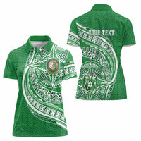 Tonga Liahona High School Personalized Women Polo Shirt Ngatu Tokelaufeletoa Motifs LT7 - Polynesian Pride