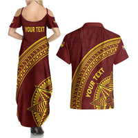 Tonga High School Couples Matching Summer Maxi Dress and Hawaiian Shirt THS Anniversary Ngatu Motif LT7 - Polynesian Pride