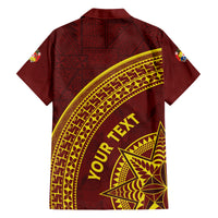 Tonga High School Family Matching Short Sleeve Bodycon Dress and Hawaiian Shirt THS Anniversary Ngatu Motif LT7 - Polynesian Pride