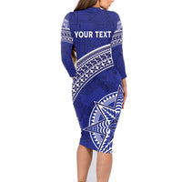 Tupou College Toloa Family Matching Long Sleeve Bodycon Dress and Hawaiian Shirt Ngatu Tapa Mix Style LT7 - Polynesian Pride