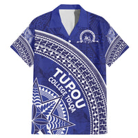 Tupou College Toloa Family Matching Mermaid Dress and Hawaiian Shirt Ngatu Tapa Mix Style LT7 Dad's Shirt - Short Sleeve Blue - Polynesian Pride