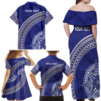 Tupou College Toloa Family Matching Off Shoulder Maxi Dress and Hawaiian Shirt Ngatu Tapa Mix Style LT7 - Polynesian Pride