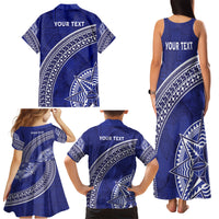Tupou College Toloa Family Matching Tank Maxi Dress and Hawaiian Shirt Ngatu Tapa Mix Style LT7 - Polynesian Pride