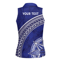 Tupou College Toloa Women Sleeveless Polo Shirt Ngatu Tapa Mix Style LT7 - Polynesian Pride