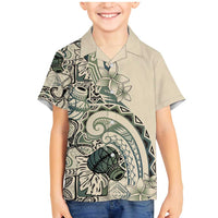 Aloha Hawaii Tapa Family Matching Mermaid Dress and Hawaiian Shirt Summer Green Hawaiian Ipu LT7 Son's Shirt Emerald - Polynesian Pride