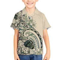Aloha Hawaii Tapa Family Matching Tank Maxi Dress and Hawaiian Shirt Summer Green Hawaiian Ipu LT7 Son's Shirt Emerald - Polynesian Pride