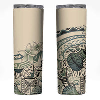 Aloha Hawaii Tapa Skinny Tumbler Summer Green Hawaiian Ipu LT7 Emerald - Polynesian Pride