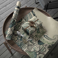 Aloha Hawaii Tapa Wrapping Paper Summer Green Hawaiian Ipu