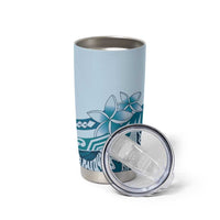 Aloha Hawaii Tapa Tumbler Cup Cool Turquoise Hawaiian Ipu - Polynesian Pride