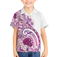 Aloha Hawaii Tapa Family Matching Off Shoulder Short Dress and Hawaiian Shirt Vibrant Fuchsia Hawaiian Ipu LT7 Son's Shirt Fuchsia - Polynesian Pride