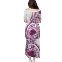 Aloha Hawaii Tapa Family Matching Puletasi and Hawaiian Shirt Vibrant Fuchsia Hawaiian Ipu LT7 - Polynesian Pride
