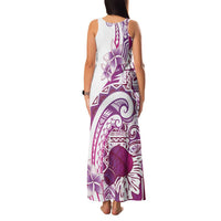 Aloha Hawaii Tapa Family Matching Tank Maxi Dress and Hawaiian Shirt Vibrant Fuchsia Hawaiian Ipu LT7 - Polynesian Pride