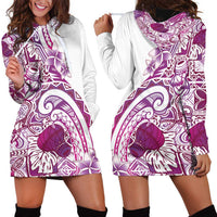 Aloha Hawaii Tapa Hoodie Dress Vibrant Fuchsia Hawaiian Ipu LT7 - Polynesian Pride