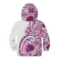 Aloha Hawaii Tapa Kid Hoodie Vibrant Fuchsia Hawaiian Ipu - Polynesian Pride