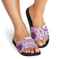 Aloha Hawaii Tapa Slide Sandals Vibrant Fuchsia Hawaiian Ipu - Polynesian Pride