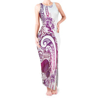 Aloha Hawaii Tapa Tank Maxi Dress Vibrant Fuchsia Hawaiian Ipu - Polynesian Pride