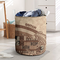 Samoa Mamanu Siapo Mocha Laundry Basket Tatau Malie LT7 Beige - Polynesian Pride