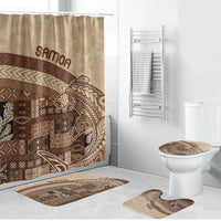 Samoa Mamanu Siapo Mocha Bathroom Set Tatau Malie LT7 Bathroom Set (4 pcs) Beige - Polynesian Pride