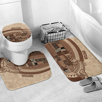 Samoa Mamanu Siapo Mocha Bathroom Set Tatau Malie LT7 Mat Set Only (3 pcs) One Size Beige - Polynesian Pride