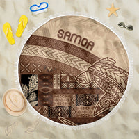 Samoa Mamanu Siapo Mocha Beach Blanket Tatau Malie LT7 One Size 150cm Beige - Polynesian Pride