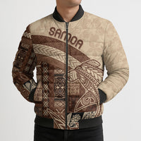 Samoa Mamanu Siapo Mocha Bomber Puffer Jacket Tatau Malie LT7 - Polynesian Pride
