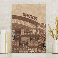 Samoa Mamanu Siapo Mocha Canvas Wall Art Tatau Malie LT7 Without Frame Beige - Polynesian Pride