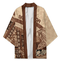 Samoa Mamanu Siapo Mocha Kimono Tatau Malie LT7 Unisex Beige - Polynesian Pride