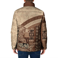 Samoa Mamanu Siapo Mocha Padded Jacket Tatau Malie LT7 - Polynesian Pride
