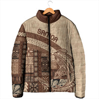 Samoa Mamanu Siapo Mocha Padded Jacket Tatau Malie LT7 - Polynesian Pride