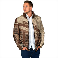 Samoa Mamanu Siapo Mocha Padded Jacket Tatau Malie LT7 - Polynesian Pride