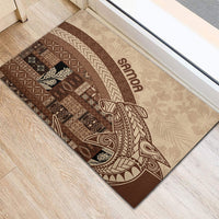 Samoa Mamanu Siapo Mocha Rubber Doormat Tatau Malie LT7 - Polynesian Pride