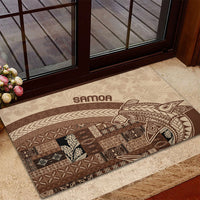 Samoa Mamanu Siapo Mocha Rubber Doormat Tatau Malie LT7 - Polynesian Pride