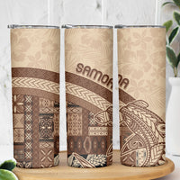 Samoa Mamanu Siapo Mocha Skinny Tumbler Tatau Malie LT7 - Polynesian Pride