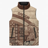 Samoa Mamanu Siapo Mocha Sleeveless Puffer Jacket Tatau Malie LT7 Unisex Beige - Polynesian Pride