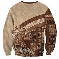 Samoa Mamanu Siapo Mocha Sweatshirt Tatau Malie LT7 - Polynesian Pride