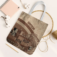 Samoa Mamanu Siapo Mocha Tote Bag Tatau Malie LT7 White Strap One Size Beige - Polynesian Pride