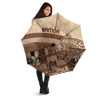 Samoa Mamanu Siapo Mocha Umbrella Tatau Malie LT7 - Polynesian Pride