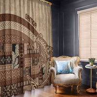 Samoa Mamanu Siapo Mocha Window Curtain Tatau Malie LT7 - Polynesian Pride