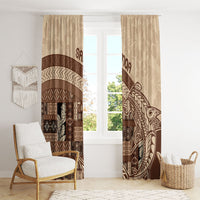 Samoa Mamanu Siapo Mocha Window Curtain Tatau Malie LT7 - Polynesian Pride