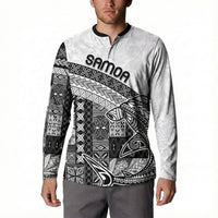 Samoa Mamanu Siapo Classic Black Button Sweatshirt Tatau Malie LT7 - Polynesian Pride