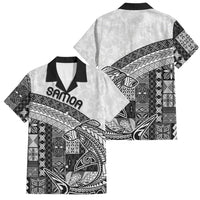 Samoa Mamanu Siapo Classic Black Family Matching Tank Maxi Dress and Hawaiian Shirt Tatau Malie LT7 Dad's Shirt - Short Sleeve Black - Polynesian Pride