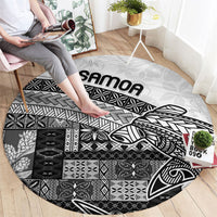 Samoa Mamanu Siapo Classic Black Round Carpet Tatau Malie LT7 - Polynesian Pride