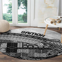 Samoa Mamanu Siapo Classic Black Round Carpet Tatau Malie LT7 - Polynesian Pride