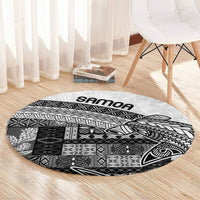 Samoa Mamanu Siapo Classic Black Round Carpet Tatau Malie LT7 - Polynesian Pride
