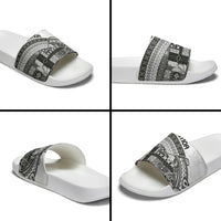Samoa Mamanu Siapo Classic Black Slide Sandals Tatau Malie LT7 - Polynesian Pride
