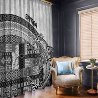 Samoa Mamanu Siapo Classic Black Window Curtain Tatau Malie LT7 - Polynesian Pride