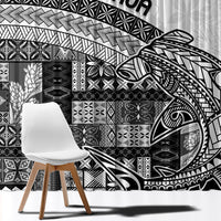 Samoa Mamanu Siapo Classic Black Window Curtain Tatau Malie LT7 - Polynesian Pride